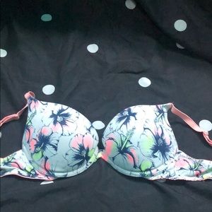 PINK Floral 32 C Push Up Bra